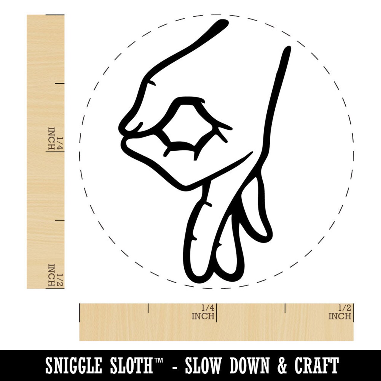 Circle Game Hand Sign Funny Self-Inking Rubber Stamp Crafting Planners